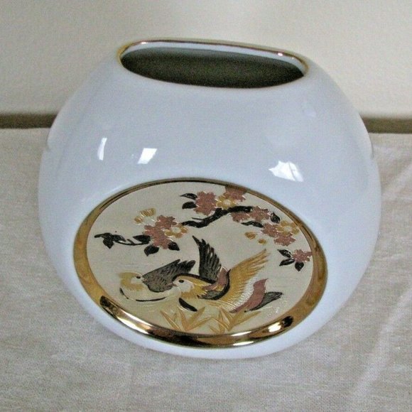 Other - White & Gold Japan The Art of Chokin  Mini Vase 5"